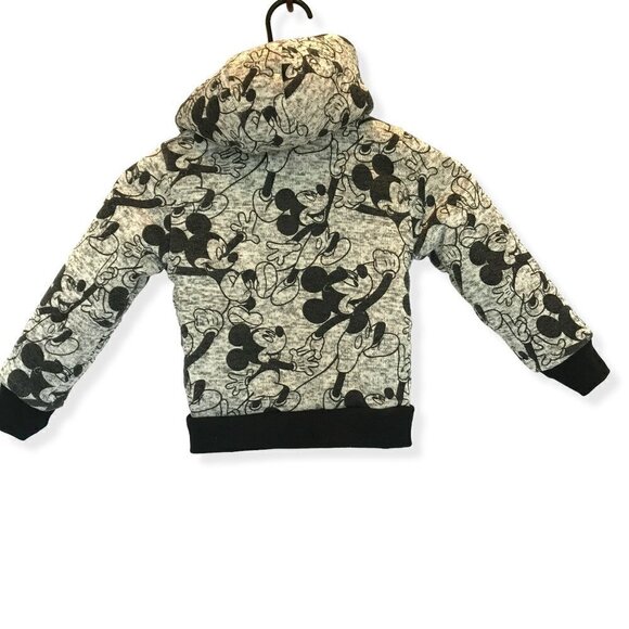 Disney Store Mickey Mouse Sweater Jacket Kids' Size 4T Hooded Fleece Lined Gray - Picture 2 of 9